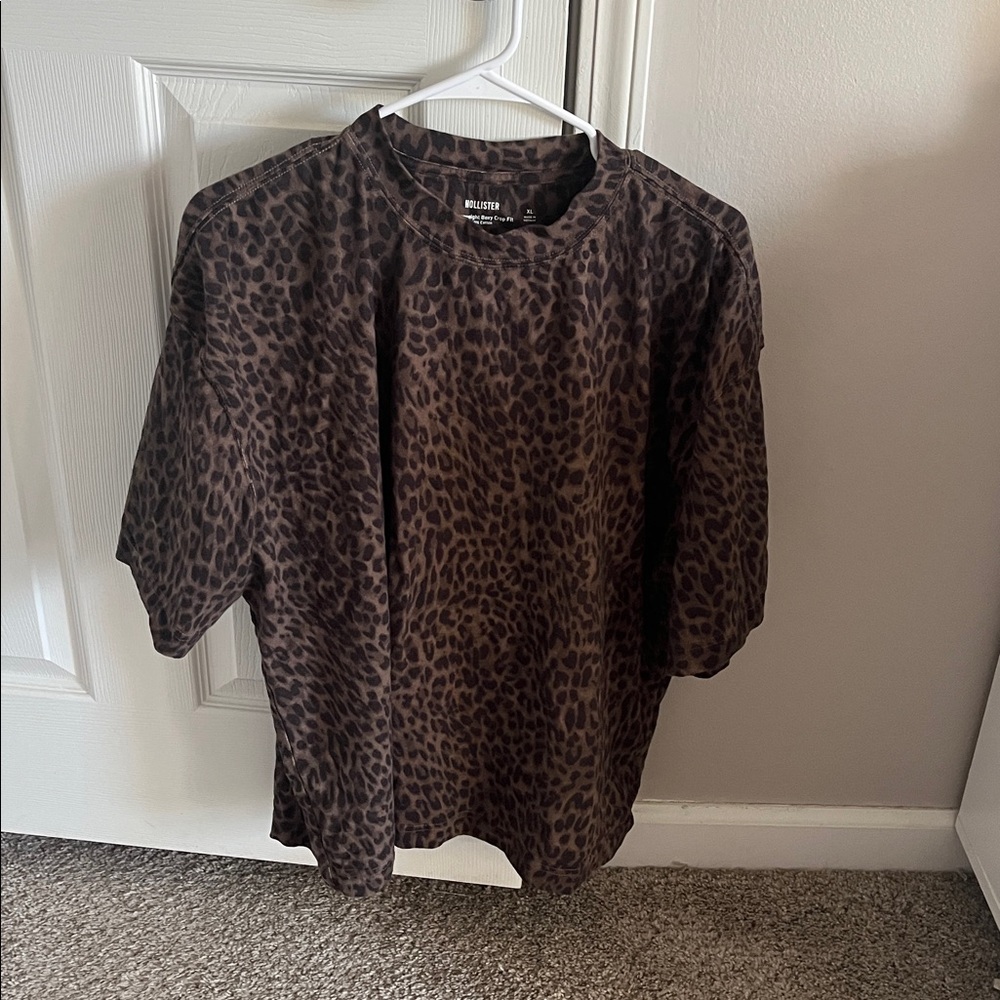 Hollister Brown Animal Print Tee